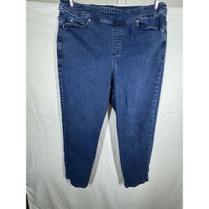Allison Daley Petite straight leg stretch denim pull-on jeans Sz 16PR